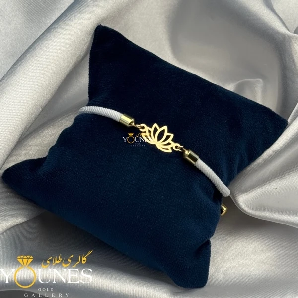 تصویر دوم دستبند لوتوس گل ( نیلوفر ) طلا لیزری